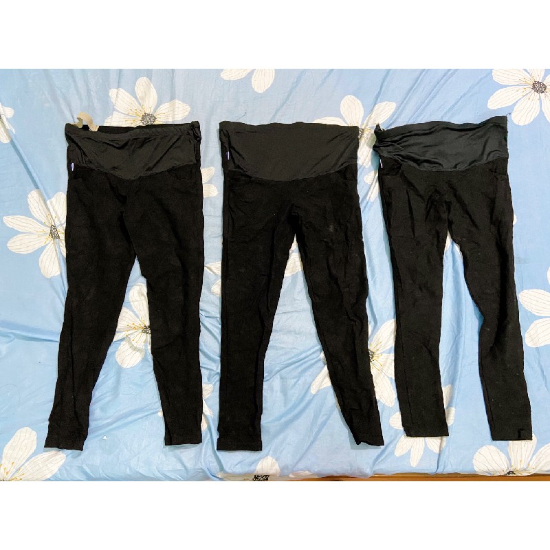 Quần legging bầu màu đen size S 15237