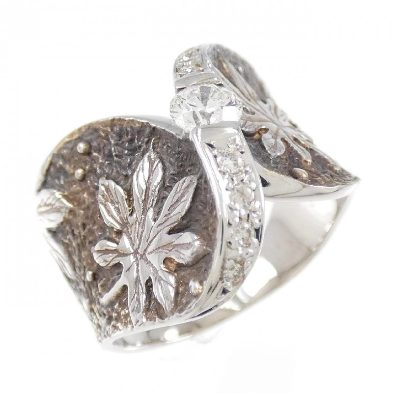 Nhẫn kim cương lá K18WG/K18BG 0.30CT - Hàng hiệu Authentic 853187