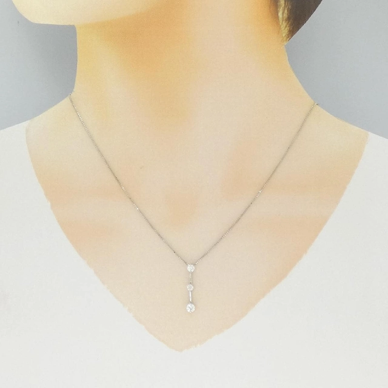 Dây chuyền kim cương ba viên PT900/PT850 0.50CT - Hàng hiệu Chính hãng 859616