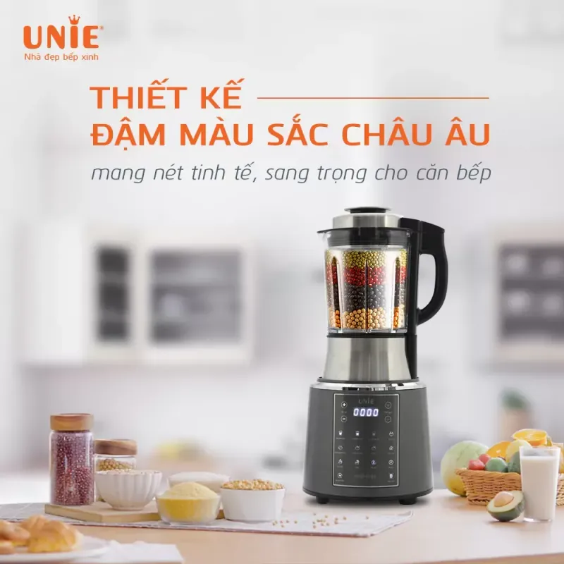 ⭐ Máy làm sữa hạt UNIE V6S – êm nhất thị trường, dung tích 1,75L, điều khiển 1 chạm! 715008