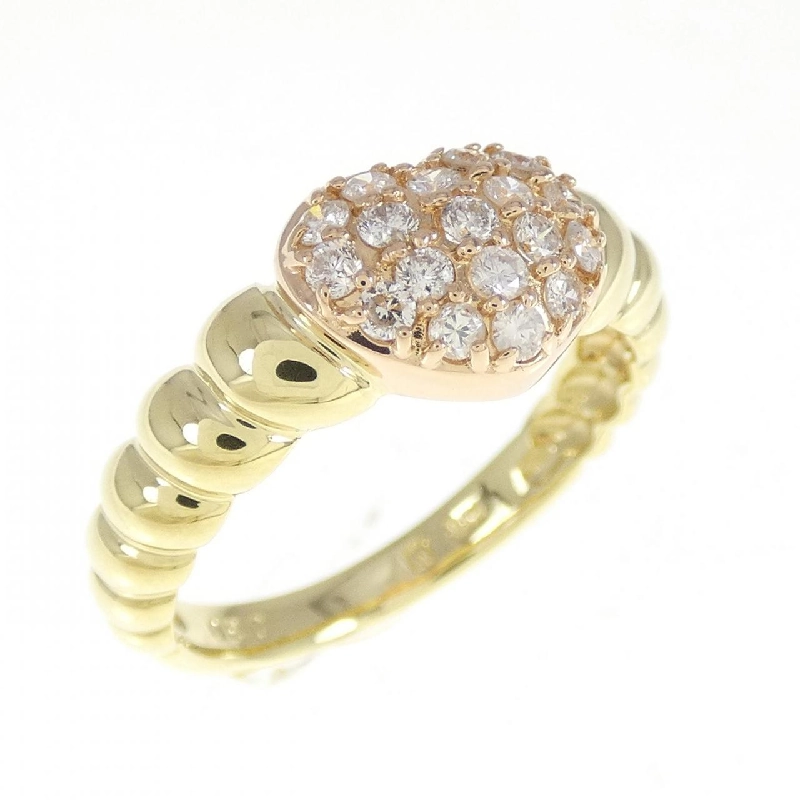 Nhẫn kim cương hình trái tim K18YG/K18PG 0.30CT 672647