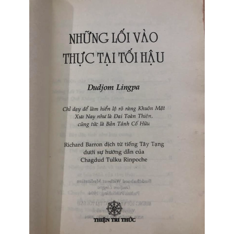 Sách Những lối vào thực tại tối hậu - Dudjom Lingpa nguyên tác, Nguyễn An Cư dịch 307033