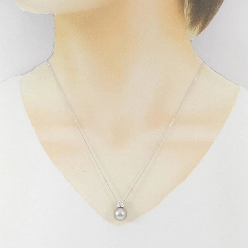 K18WG Ngọc trai đen dây chuyền 10.2mm - Hàng hiệu Chính hãng 855750