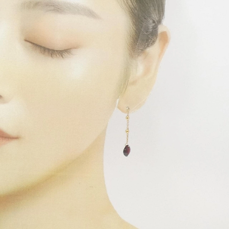 K18YG Garnet Bông tai - Hàng hiệu Chính hãng 875203