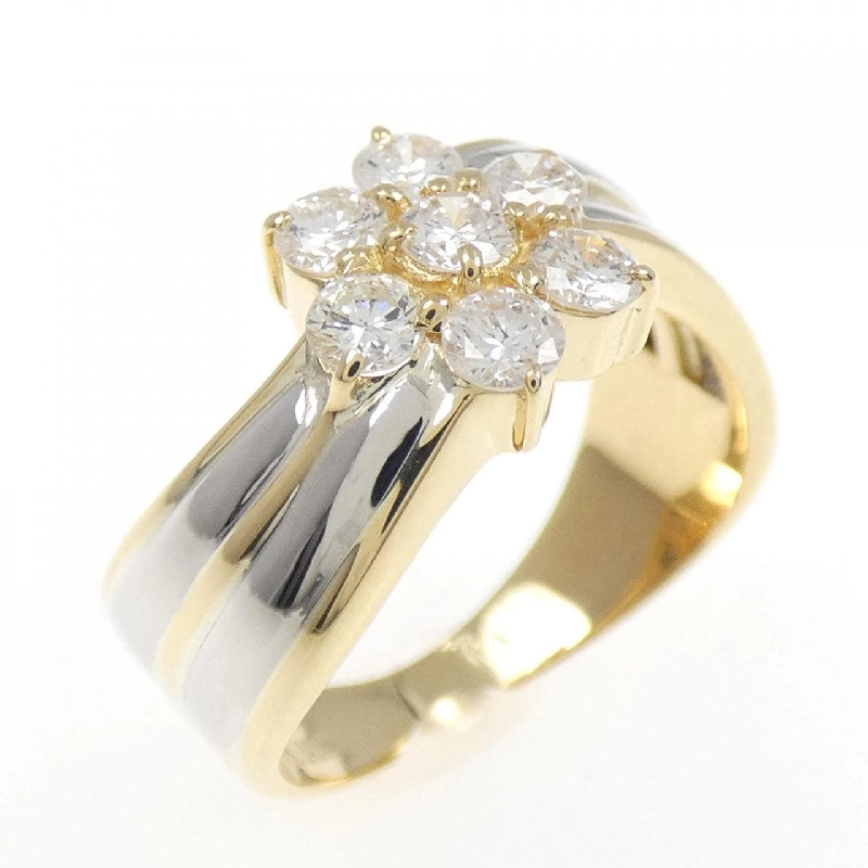 Nhẫn kim cương hoa K18YG/PT 0.59CT 673342