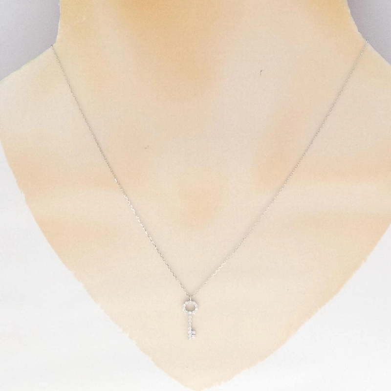 K18WG Dây chuyền kim cương 0.12CT - Hàng hiệu Chính hãng 860349