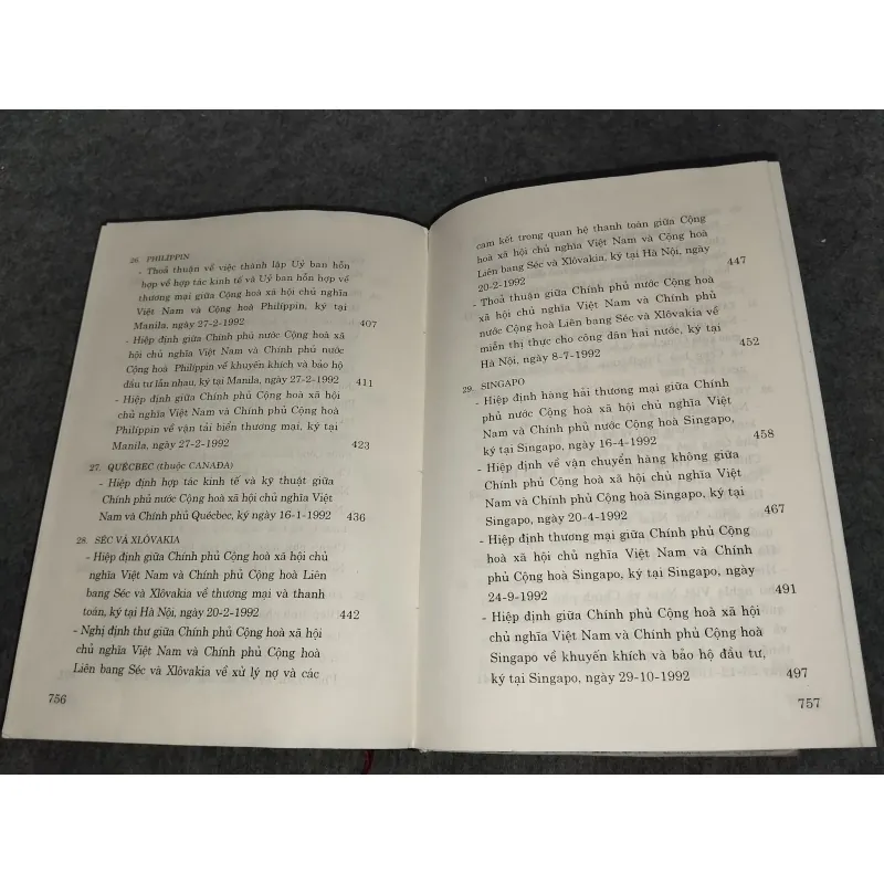 NIÊN GIÁM CÁC ĐIỀU ƯỚC QUỐC TẾ NƯỚC CỘNG HOÀ XÃ HỘI CHỦ NGHĨA VIỆT NAM KÝ NĂM 1992 701100