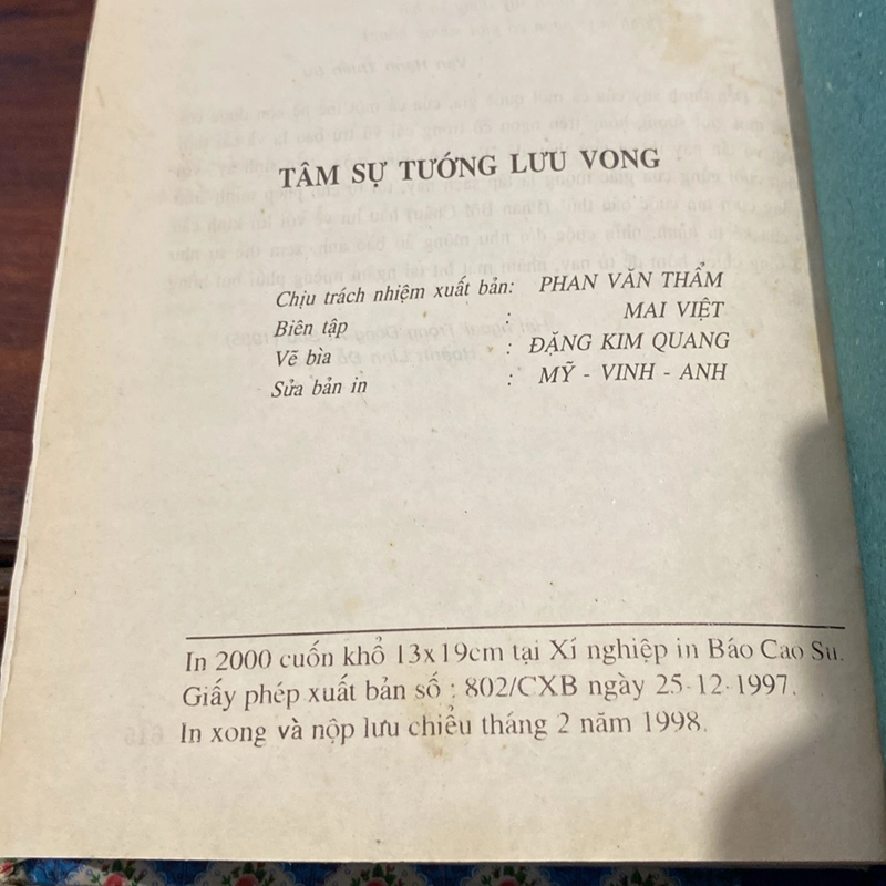HỒI KÝ HOÀNH LINH ĐỖ MẬU, TÂM SỰ TƯỚNG LƯU VONG, BÌA CỨNG (XB 1998) 502454