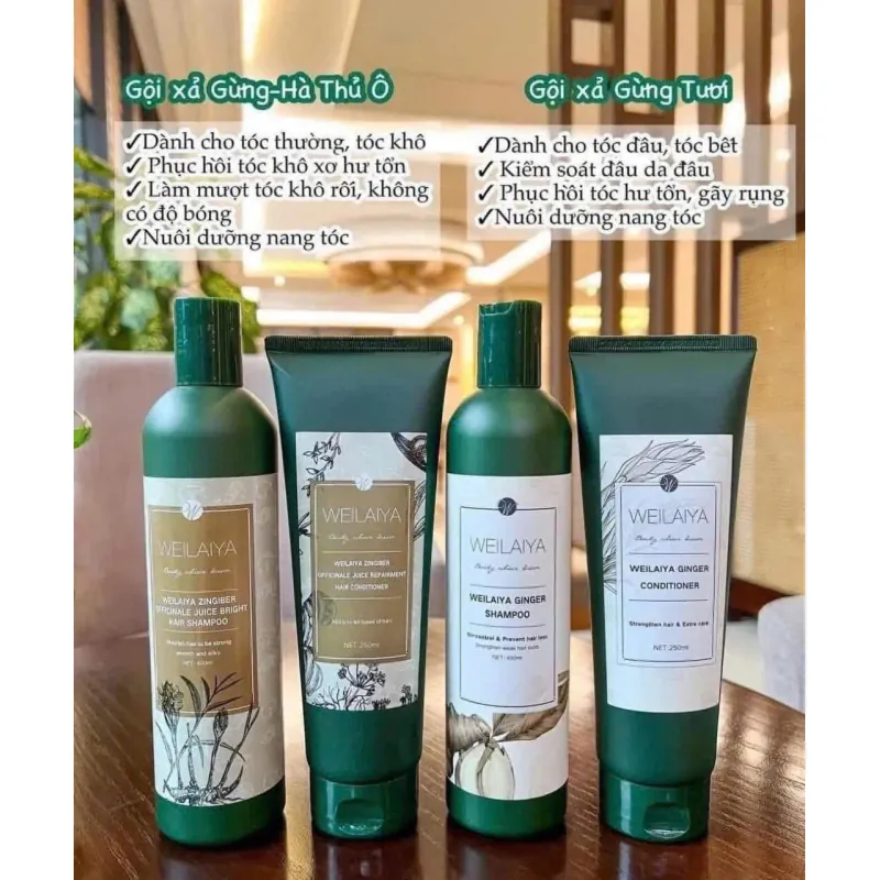 Cặp dầu gội gừng Wailaiya trắng + nâu  787542