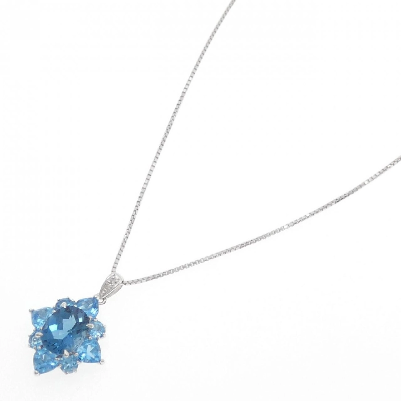 K14WG Blue Topaz Necklace - Hàng hiệu Authentic 864103