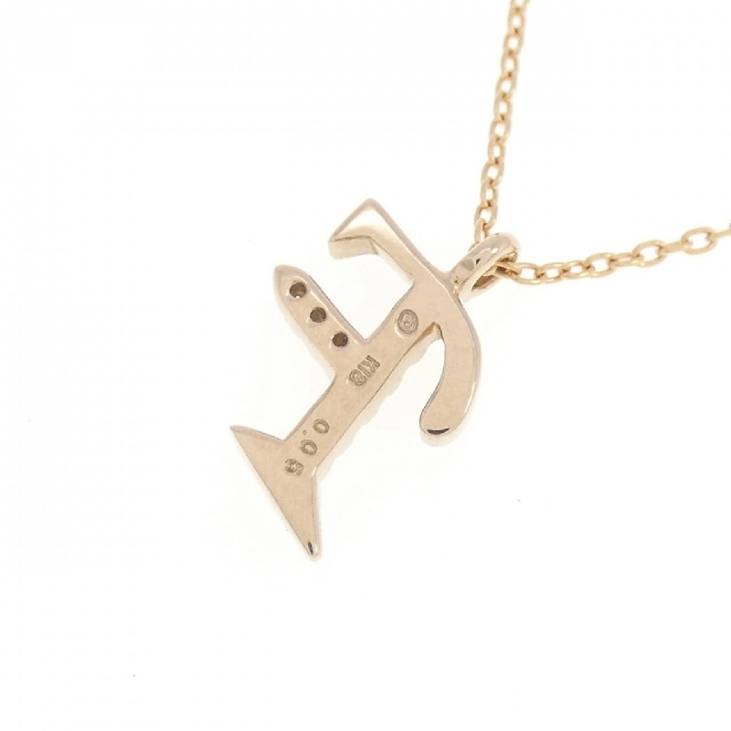 K18PG Chữ cái F Dây chuyền kim cương 0.05CT - Hàng hiệu Chính hãng 867898