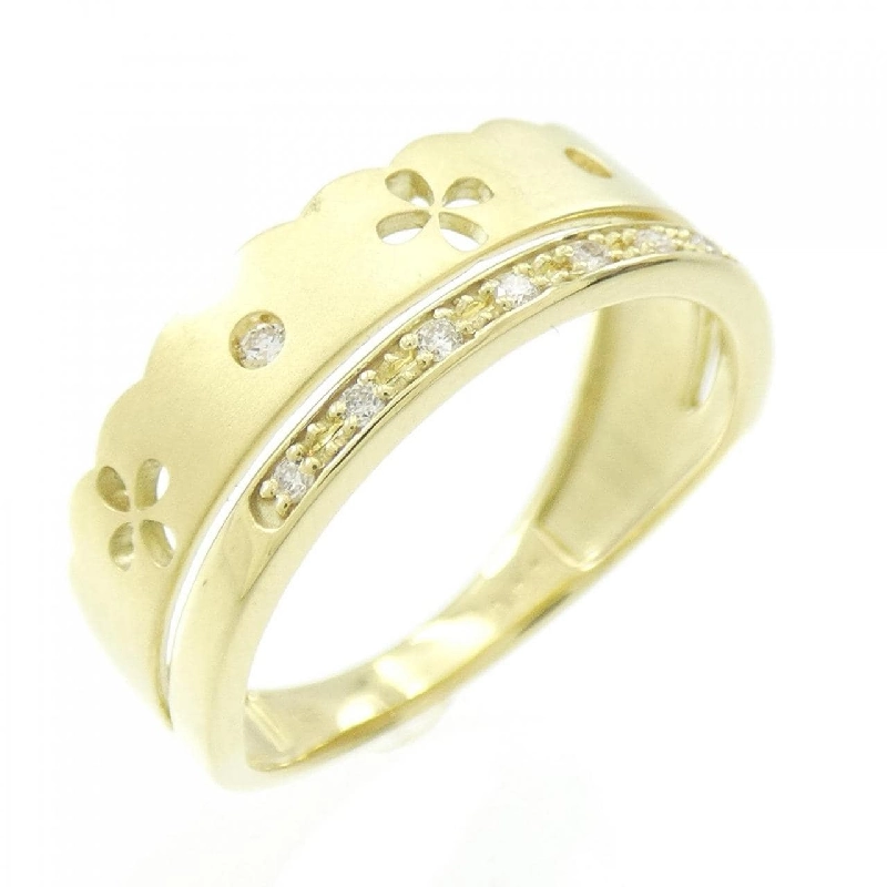 【Sản phẩm mới】Nhẫn kim cương K18YG hình hoa 0.06CT 672362