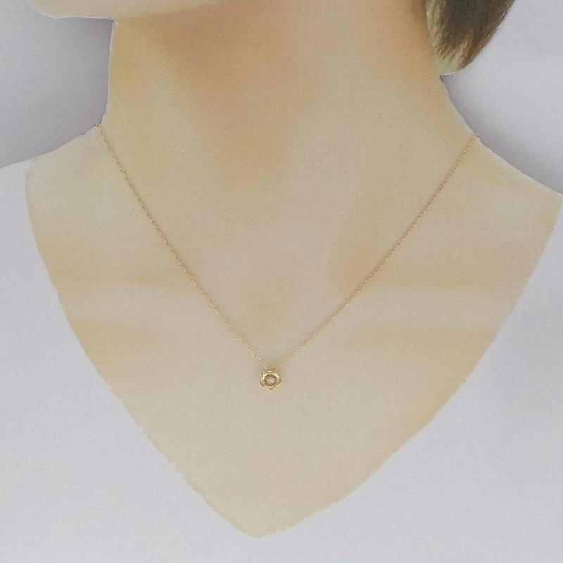 K18YG Dây chuyền kim cương 0.046CT - Hàng hiệu Chính hãng 862342