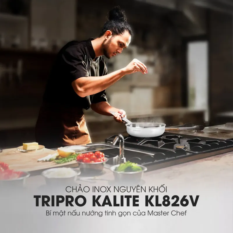 Chảo inox nguyên khối TRIPRO KALITE KL826V chống dính tự thân 934692