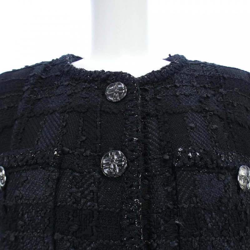 【Mã giảm giá】Áo khoác không cổ CHANEL 637045