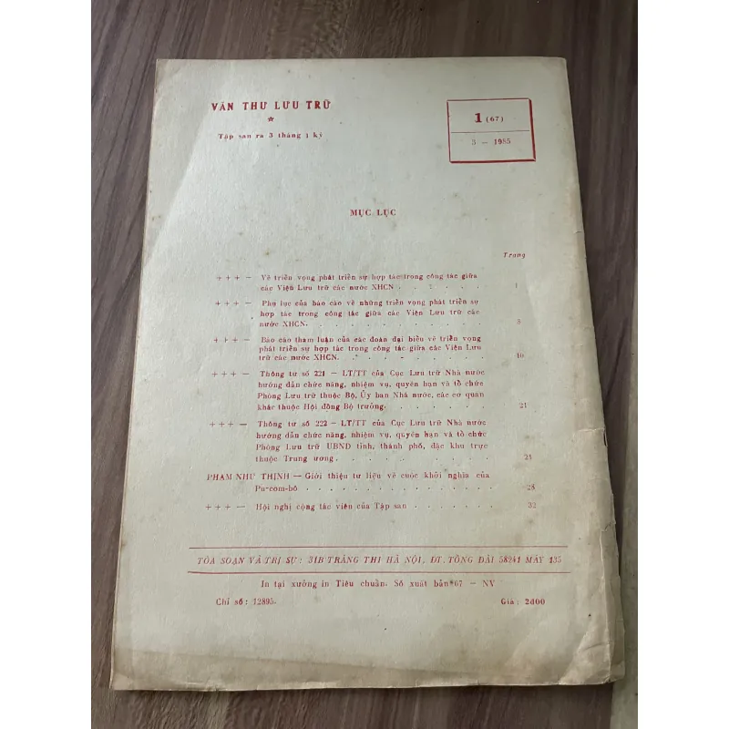 Văn thư lưu trữ - 3.1985 789024