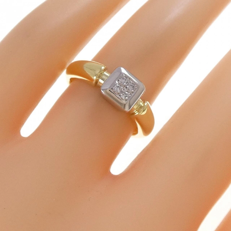 Nhẫn kim cương K18YG/PT900 0.06CT - Hàng hiệu Authentic 852225