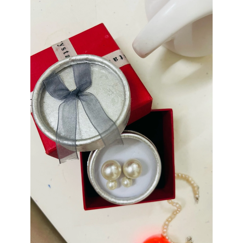 Vòng tay ngọc chai kèm hoa tai ngọc chai sang xinh xịn 528129