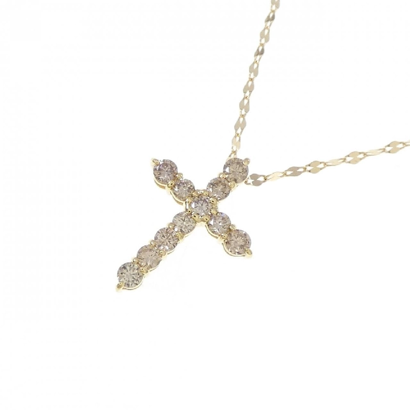 K18YG Dây chuyền kim cương chéo 0.30CT - Hàng hiệu chính hãng 857034