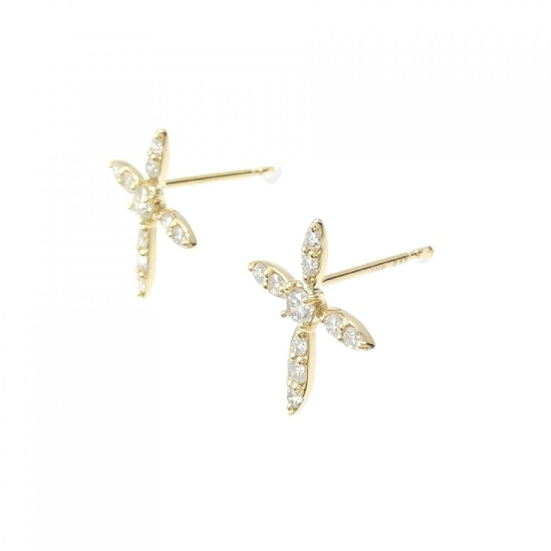 K18YG Bông tai kim cương chéo 0.30CT - Hàng hiệu Chính hãng 872012