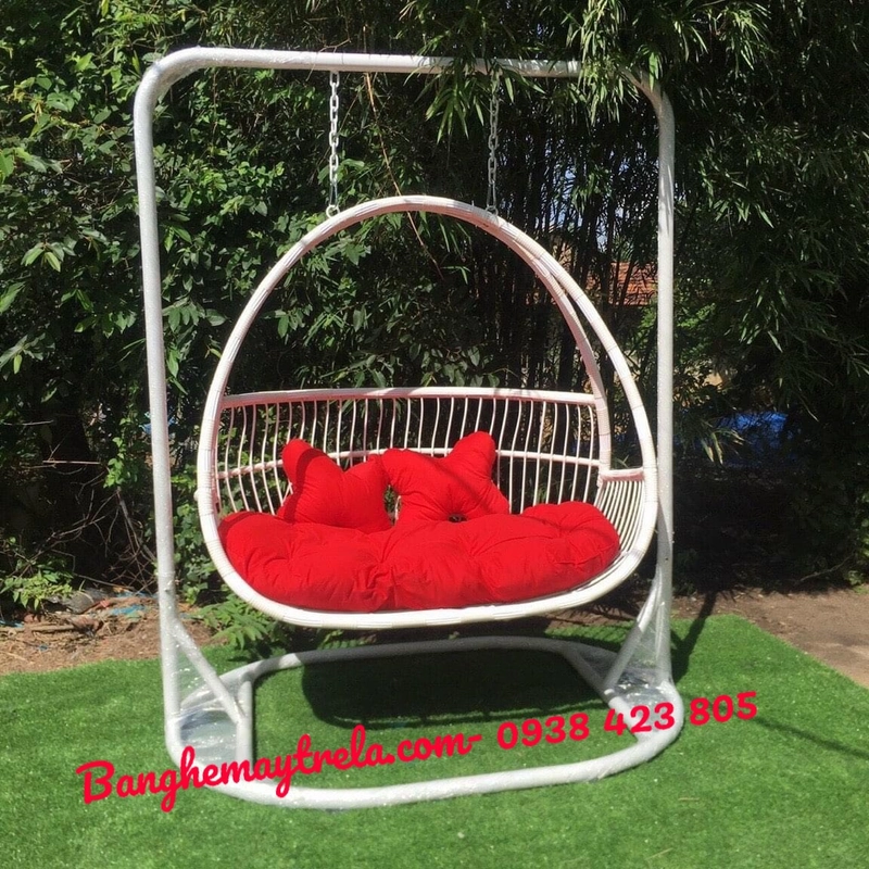 Ghế xích đu đôi mây nhựa treo ban công 492928