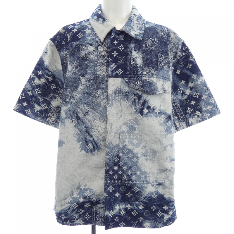 Áo sơ mi denim tay ngắn họa tiết monogram Louis Vuitton 895297