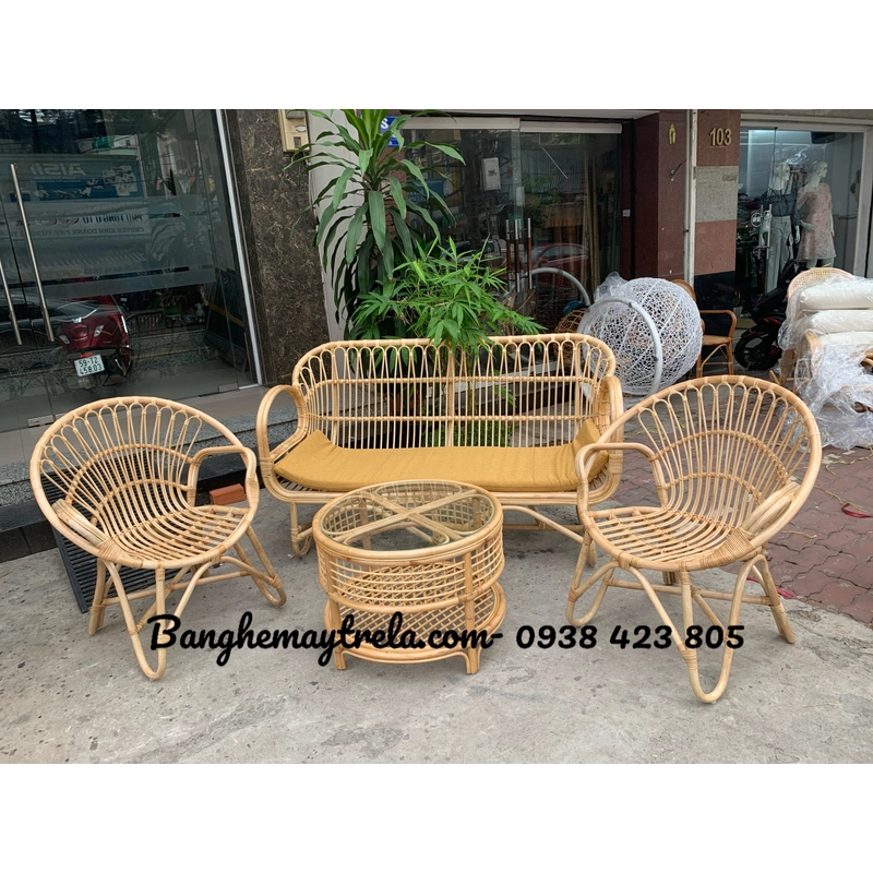 Sofa mây tay cuộn 519386