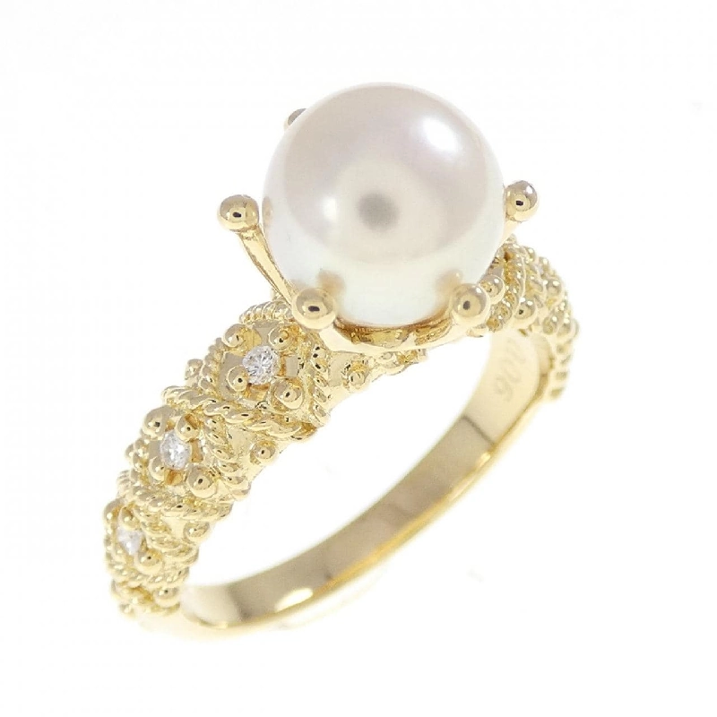 Nhẫn ngọc trai Akoya 750YG 7.4mm - Hàng hiệu Authentic 853625