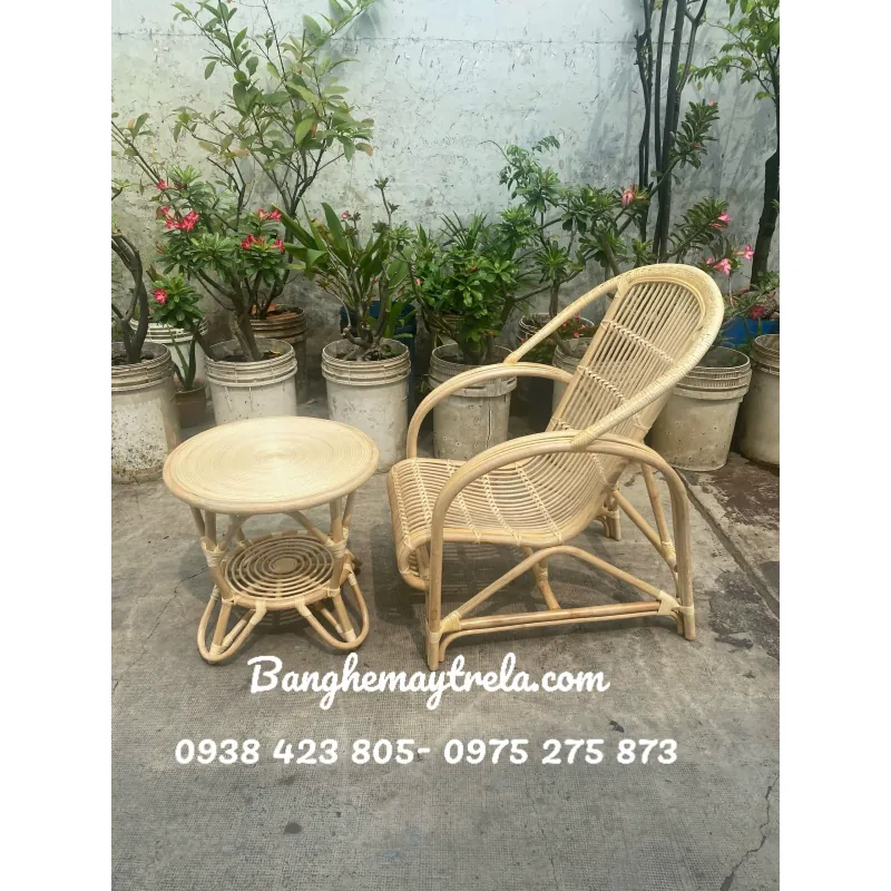 Bàn ghế mây uống trà thư giãn 990548