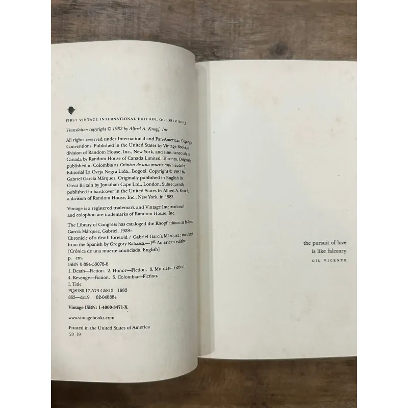 Chronicle of a Death Foretold - Gabriel García Márquez 731976