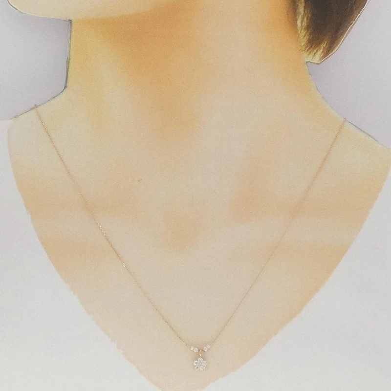 K18PG Hoa Kim Cương Dây Chuyền 0.20CT - Hàng hiệu Chính hãng 856607