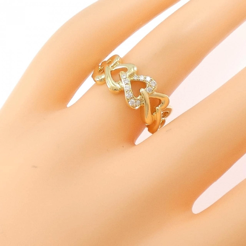 Nhẫn kim cương hình trái tim 750YG 0.07CT - Hàng hiệu Authentic 855050