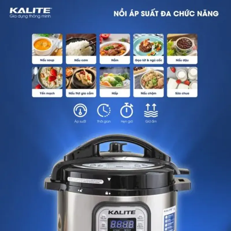 Nồi áp suất điện Kalite KL-636 dung tích 6L đa năng 5in1, chính hãng mới 100% 573233