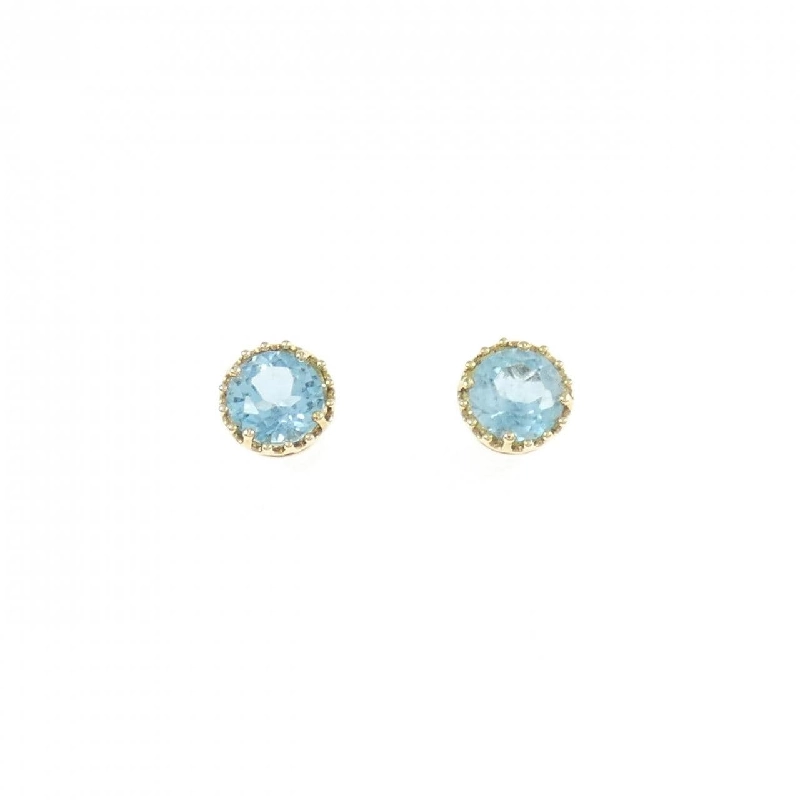K18YG Blue Topaz Earrings - Hàng hiệu Authentic 870810