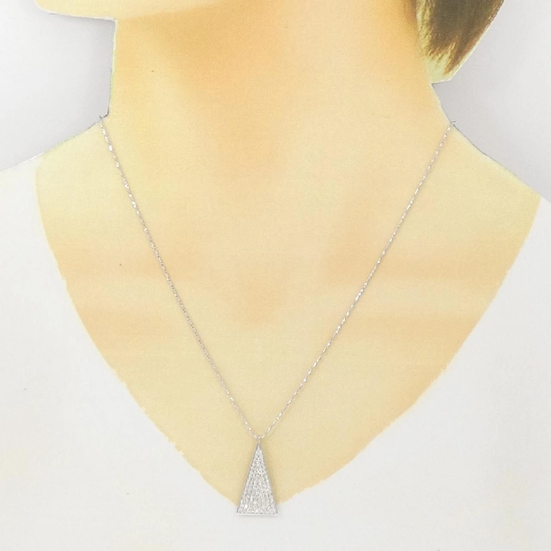 K18WG/750WG Pave Diamond Necklace 0.70CT - Hàng hiệu Chính hãng 860117