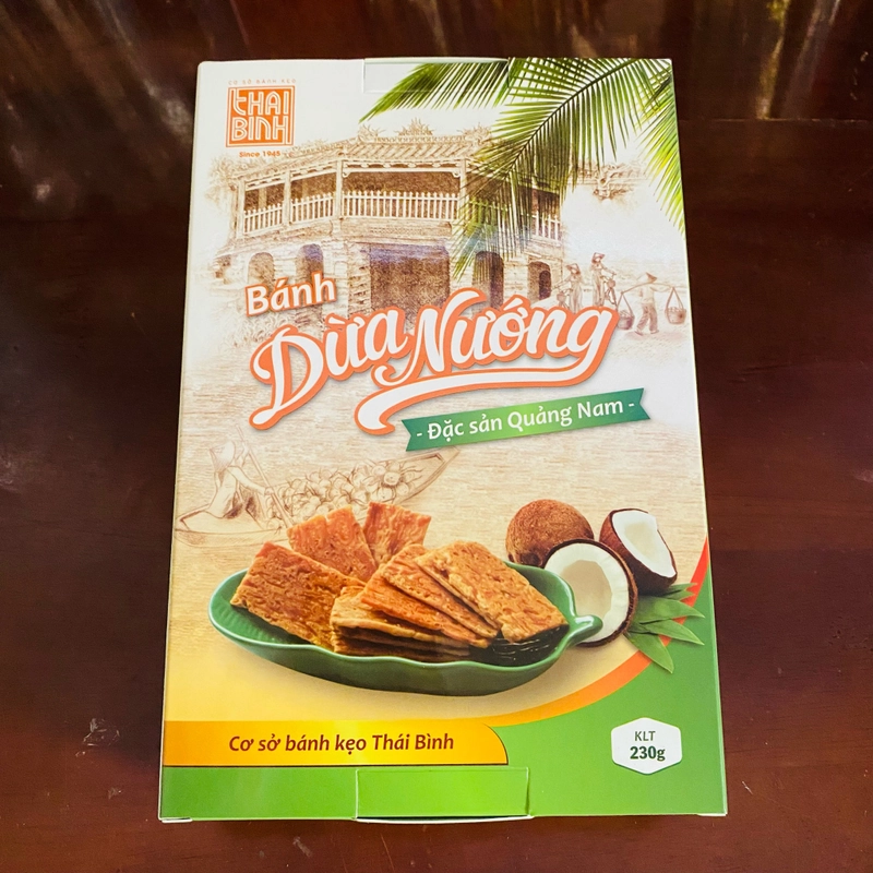 1 Hộp bánh dừa nướng Thái Bình 230g - Đặc sản Quảng Nam  443121