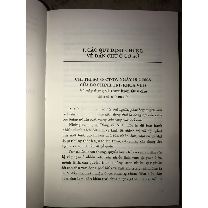 Các văn bản của Đảng, nhà nước về dân chủ ở cơ sở 736772