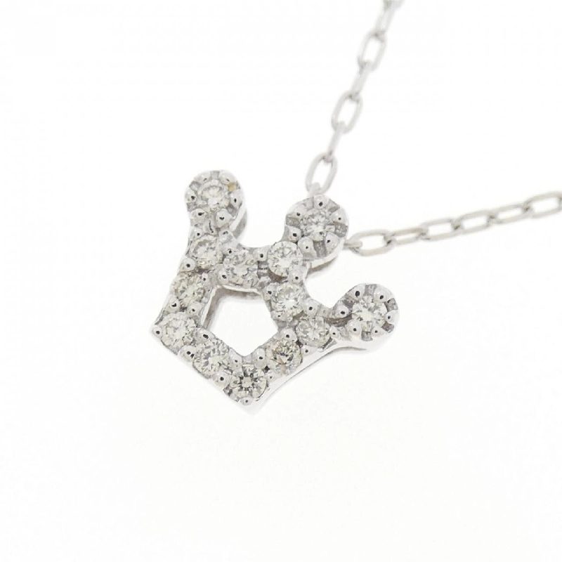 K18WG Vương miện Dây chuyền Kim cương 0.08CT - Hàng hiệu Chính hãng 861380