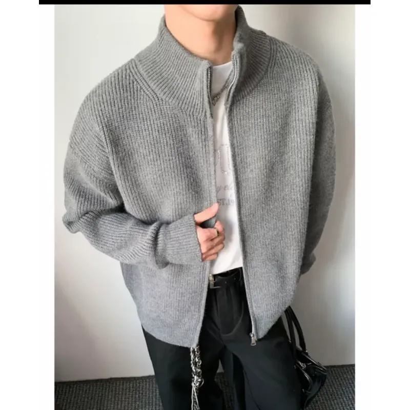 Áo len cardigan 2 khóa kéo zip form rộng phong cách Hàn Quốc ( còn nguyên mác )  936518