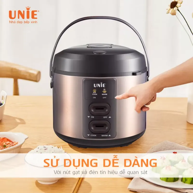 Nồi cơm điện UNIE UE-626 dung tích 1.8L, công suất 700W, lòng nồi chống dính 5 lớp 928155