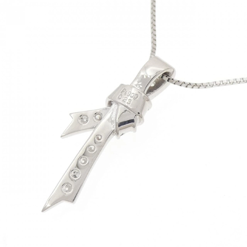 Dây chuyền kim cương PT900/PT850 hình ruy băng 0.23CT - Hàng hiệu chính hãng 858615