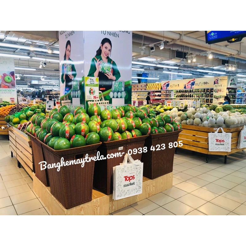 Giỏ mây trưng bày trái cây siêu thị 500947