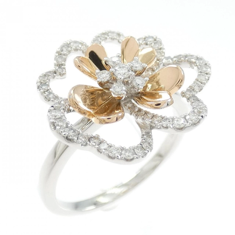 Nhẫn kim cương K18WG/K18PG hình cỏ 0.381CT 665948