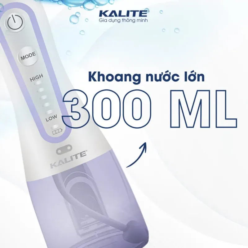 Máy tăm nước KALITE KHF06 làm sạch răng miệng 6 đầu đi kèm 720799