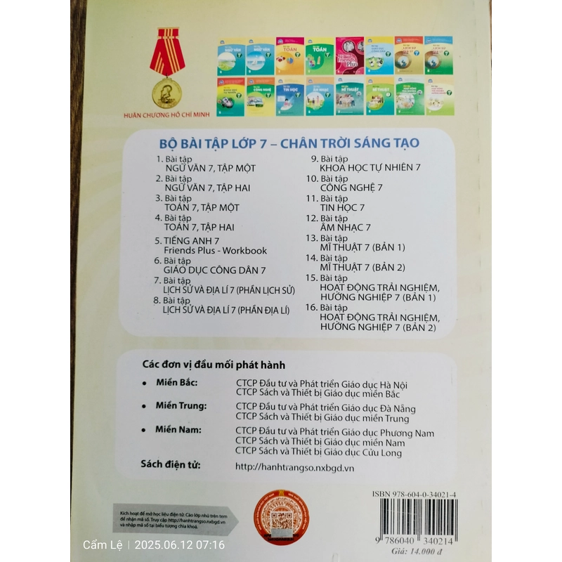 Bán 3 quyển sbt chân trời sáng tạo như hình. 474060