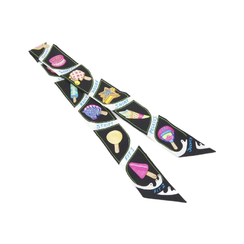 Khăn quàng cổ Hermès FUNNY ICE CREAM Twilly 064109S 623545