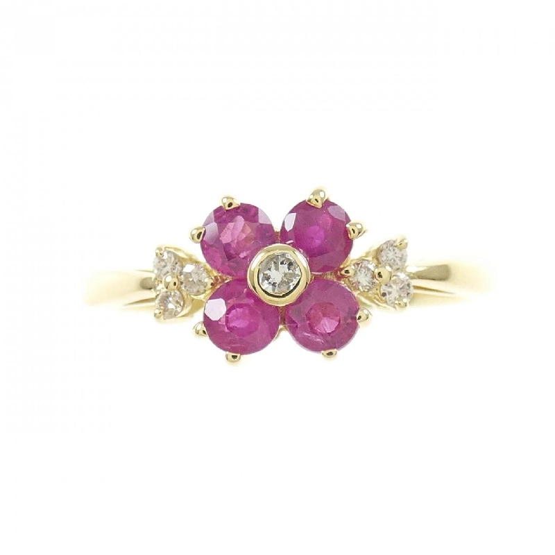 Nhẫn ruby K18YG hoa 0.50CT 670868