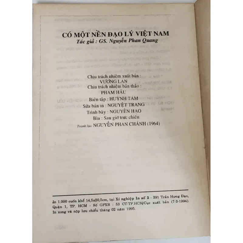 CÓ MỘT NỀN ĐẠO LÝ VIỆT NAM - Giáo sư Nguyễn Phan Quang 747583