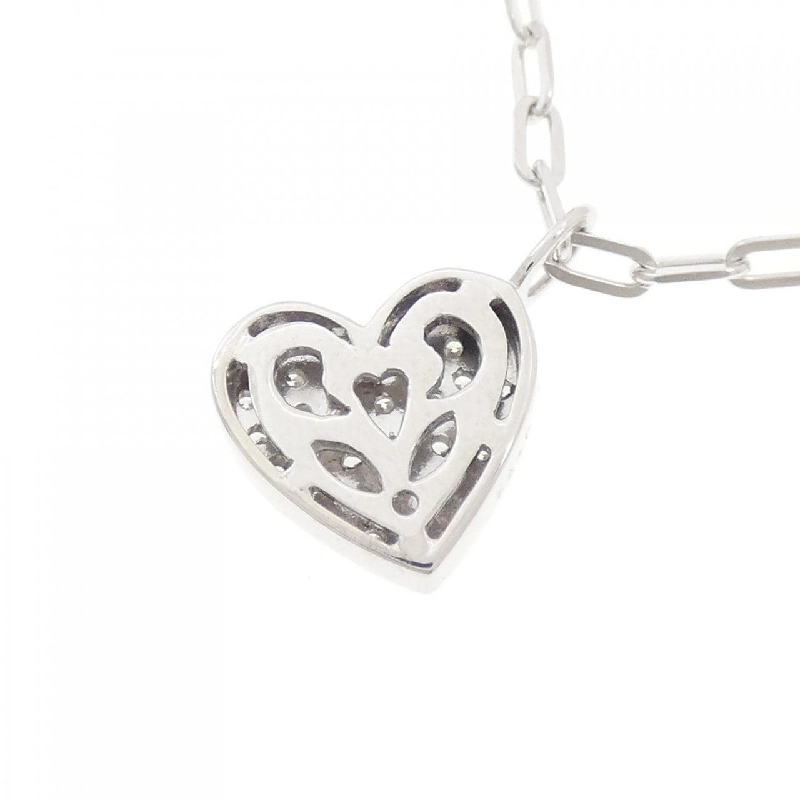 K18WG Pave Heart Diamond Necklace 0.472CT - Hàng hiệu Authentic 858660