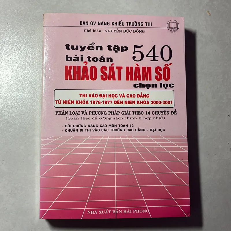 Tuyển tập 540 bài toán khảo sát hàm số - Nguyễn Đức đồng 740101